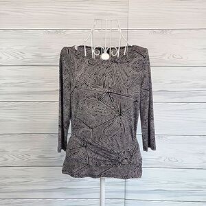 I.N.C black and white polka-dot blouse Women's Size M